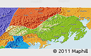 Physical 3D Map of Fangcheng, political outside
