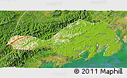 Physical 3D Map of Fangcheng, satellite outside