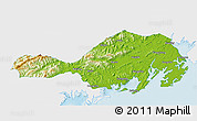 Physical 3D Map of Fangcheng, single color outside