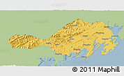 Savanna Style 3D Map of Fangcheng, single color outside