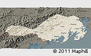 Shaded Relief 3D Map of Fangcheng, darken