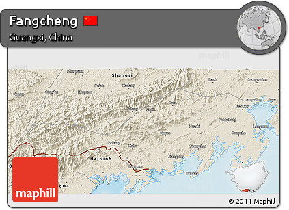 Shaded Relief 3D Map of Fangcheng
