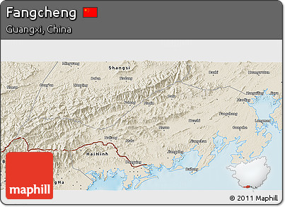 Shaded Relief 3D Map of Fangcheng
