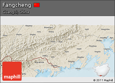 Shaded Relief 3D Map of Fangcheng