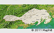 Shaded Relief 3D Map of Fangcheng, satellite outside