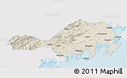 Shaded Relief 3D Map of Fangcheng, single color outside