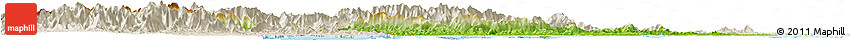 Physical Horizon Map of Fangcheng, shaded relief outside