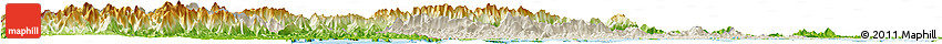 Shaded Relief Horizon Map of Fangcheng, physical outside