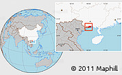 Gray Location Map of Fangcheng, highlighted country