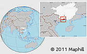 Gray Location Map of Fangcheng, highlighted parent region