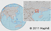 Gray Location Map of Fangcheng, hill shading