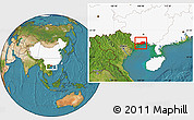 Satellite Location Map of Fangcheng, highlighted country