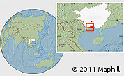 Savanna Style Location Map of Fangcheng, highlighted parent region, hill shading