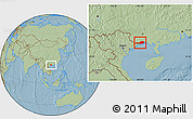 Savanna Style Location Map of Fangcheng, hill shading
