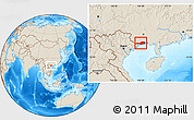 Shaded Relief Location Map of Fangcheng