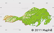 Physical Map of Fangcheng, cropped outside