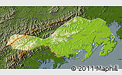Physical Map of Fangcheng, darken