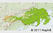 Physical Map of Fangcheng, lighten