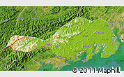 Physical Map of Fangcheng, satellite outside