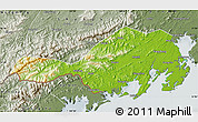 Physical Map of Fangcheng, semi-desaturated