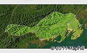 Satellite Map of Fangcheng, darken