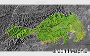 Satellite Map of Fangcheng, desaturated