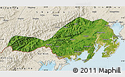 Satellite Map of Fangcheng, shaded relief outside