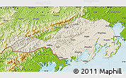 Shaded Relief Map of Fangcheng, physical outside