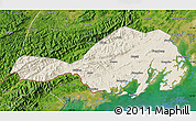 Shaded Relief Map of Fangcheng, satellite outside