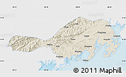 Shaded Relief Map of Fangcheng, single color outside
