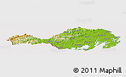 Physical Panoramic Map of Fangcheng, cropped outside