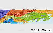 Physical Panoramic Map of Fangcheng, political outside