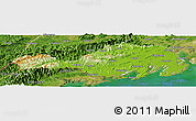 Physical Panoramic Map of Fangcheng, satellite outside
