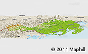 Physical Panoramic Map of Fangcheng, shaded relief outside
