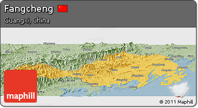 Savanna Style Panoramic Map of Fangcheng