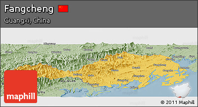 Savanna Style Panoramic Map of Fangcheng