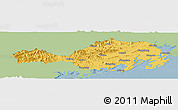 Savanna Style Panoramic Map of Fangcheng, single color outside