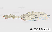 Shaded Relief Panoramic Map of Fangcheng, cropped outside