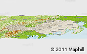 Shaded Relief Panoramic Map of Fangcheng, physical outside