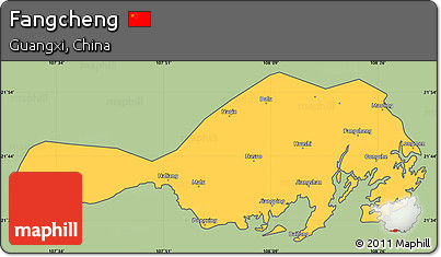 Savanna Style Simple Map of Fangcheng, cropped outside