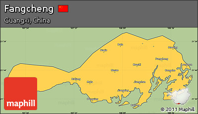 Savanna Style Simple Map of Fangcheng, cropped outside