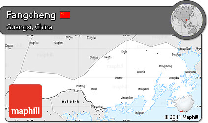 Silver Style Simple Map of Fangcheng