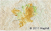 Physical 3D Map of Fengshan, lighten