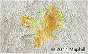 Physical 3D Map of Fengshan, lighten, semi-desaturated