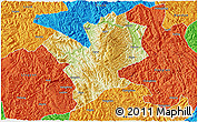 Physical 3D Map of Fengshan, political outside