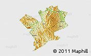 Physical 3D Map of Fengshan, single color outside