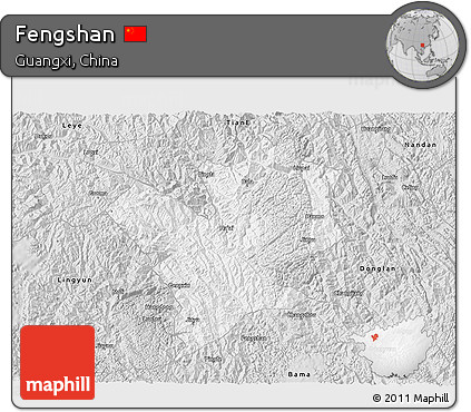 Silver Style 3D Map of Fengshan