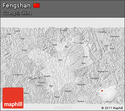 Silver Style 3D Map of Fengshan