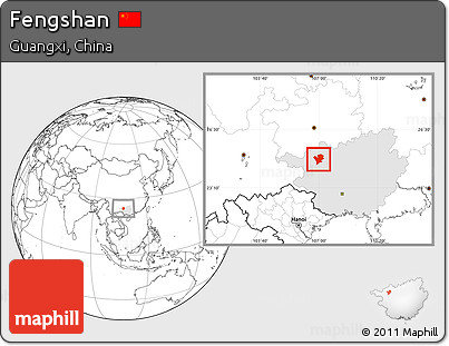 Blank Location Map of Fengshan, highlighted parent region