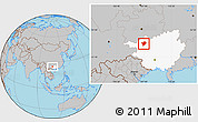 Gray Location Map of Fengshan, highlighted parent region